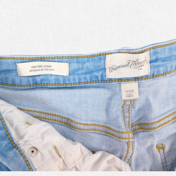 Universal Thread High Rise Skinny Jeans | Light Wash | Women’s Size 14/32S - Picture 6 of 7